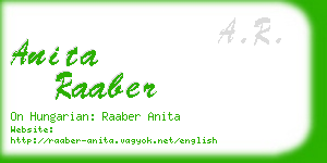 anita raaber business card